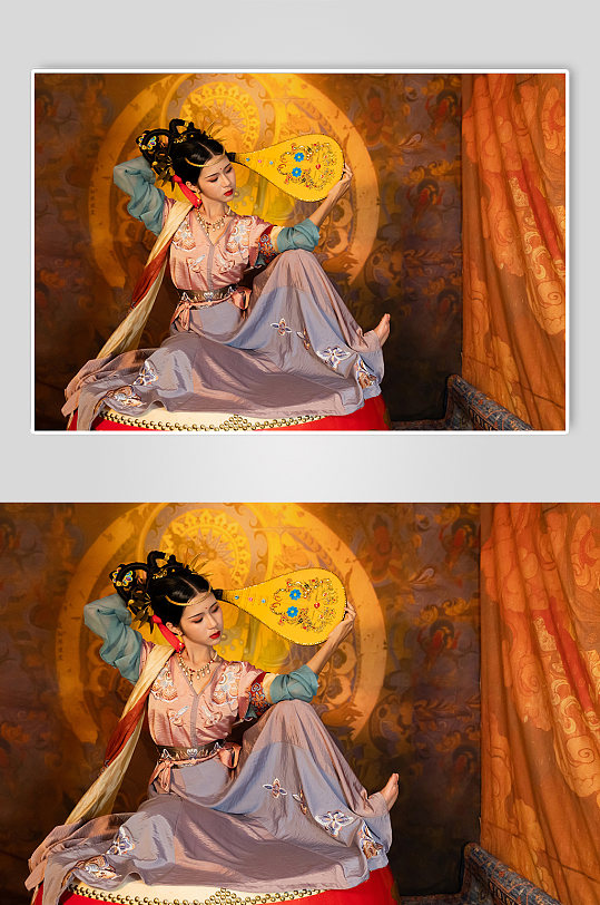 敦煌国风反弹琵琶飞天仙女人物摄影精修图片