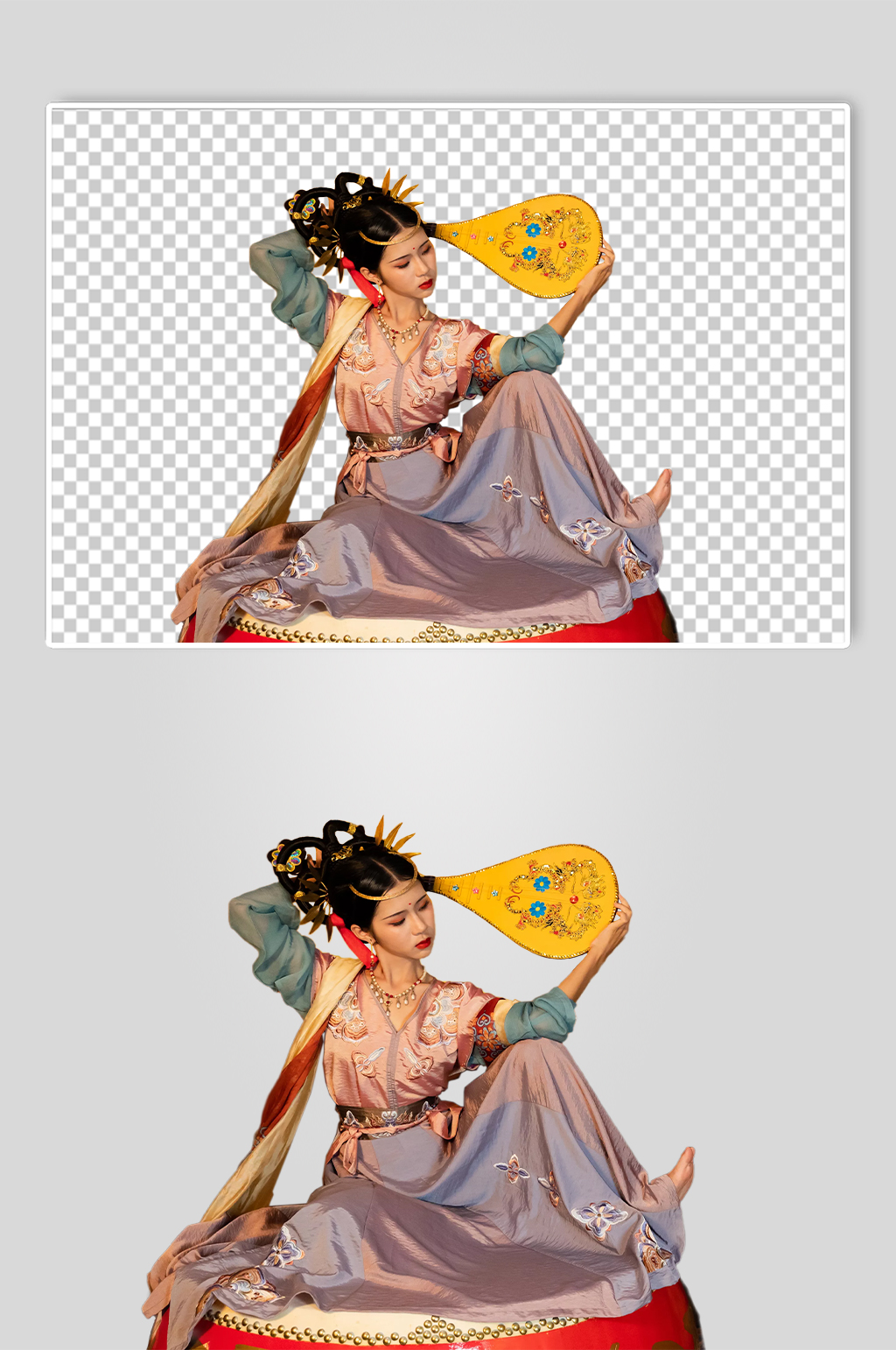 敦煌飞天琵琶中秋节汉服人物PNG摄影图片素材