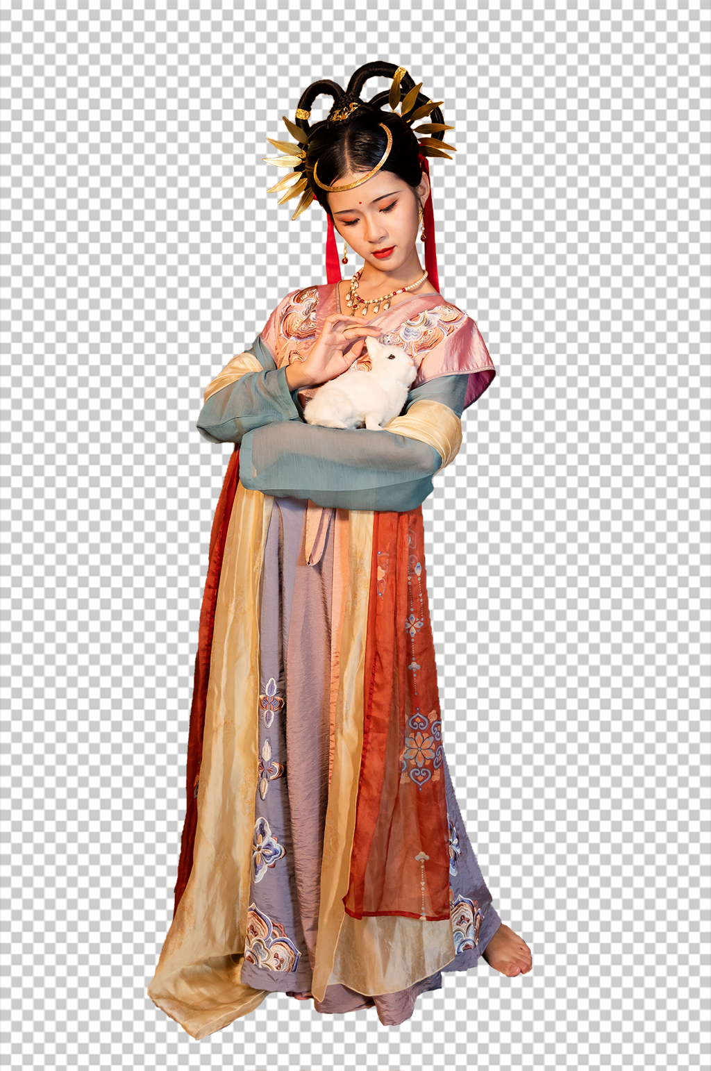 敦煌飞天中秋节汉服人物免抠PNG摄影图片素材