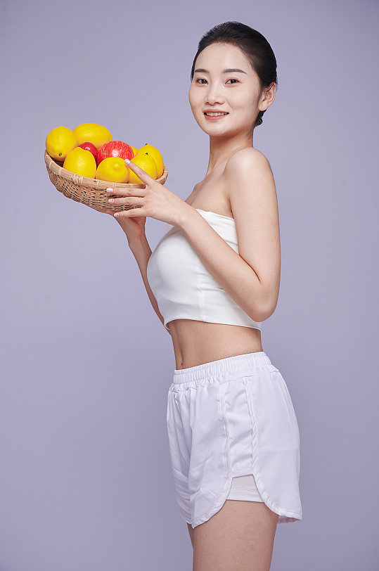 瘦身健康美体女性减肥水果维C人物精修摄影