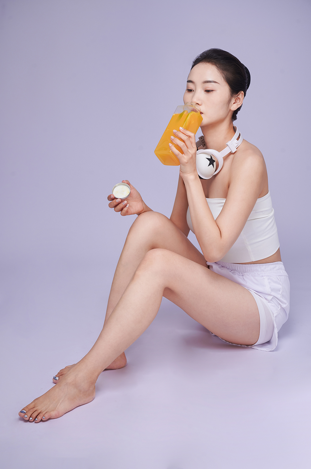 瘦身健康美体女性绿色饮料人物精修摄影图片素材