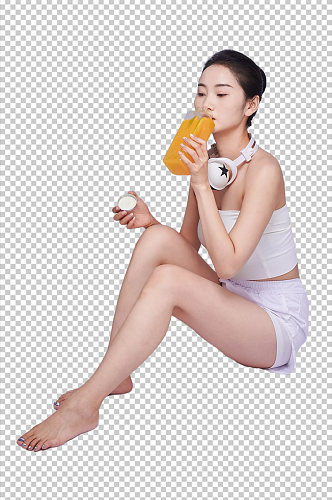 瘦身美体女性健康水果饮料人物PNG摄影图