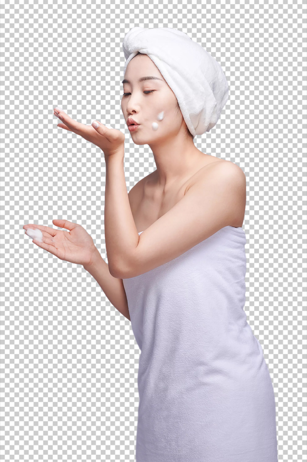 美容美肤美妆洗面奶人物PNG摄影图片素材