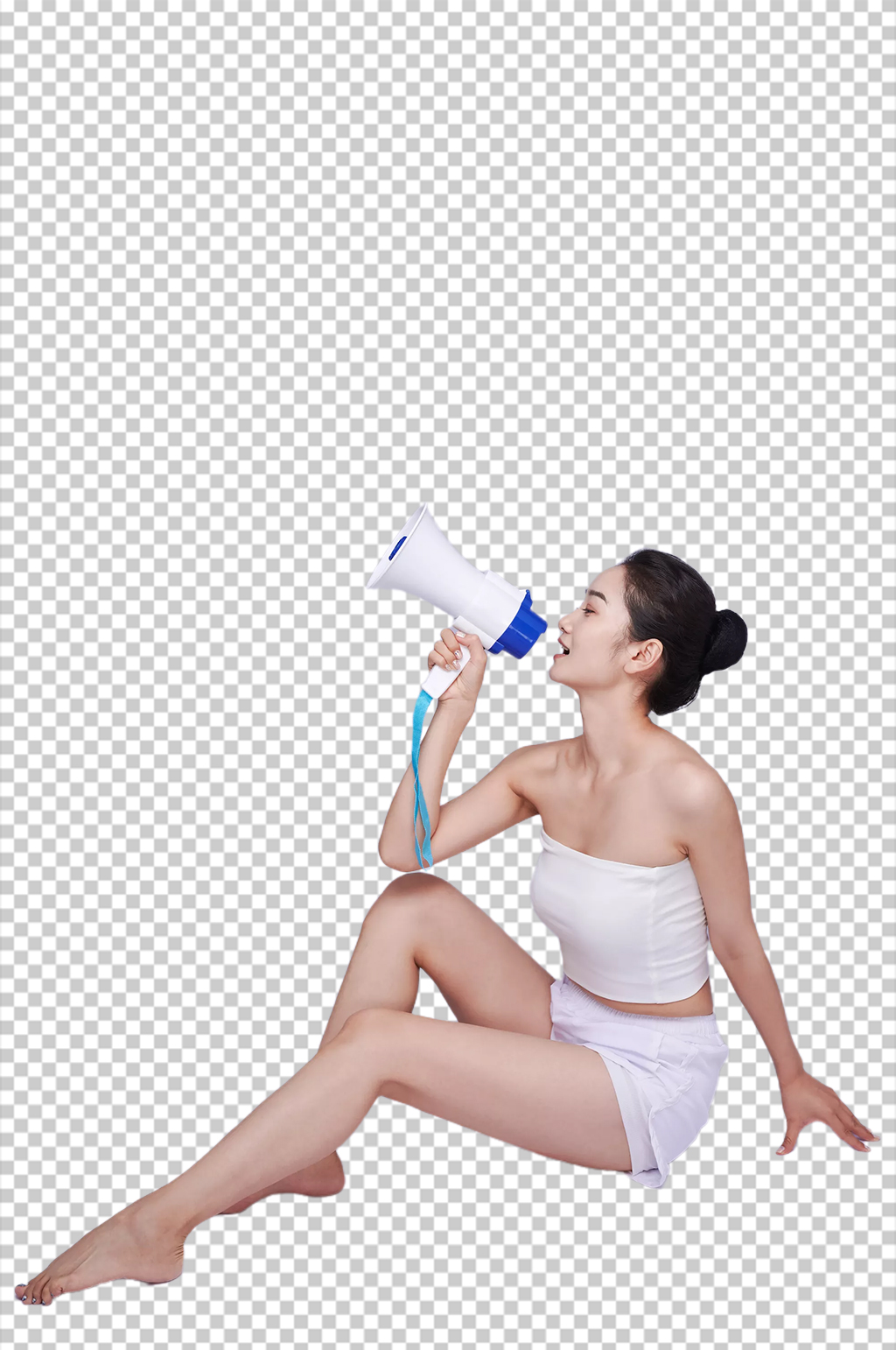 瑜伽健康美体女性喇叭人物PNG摄影图片素材