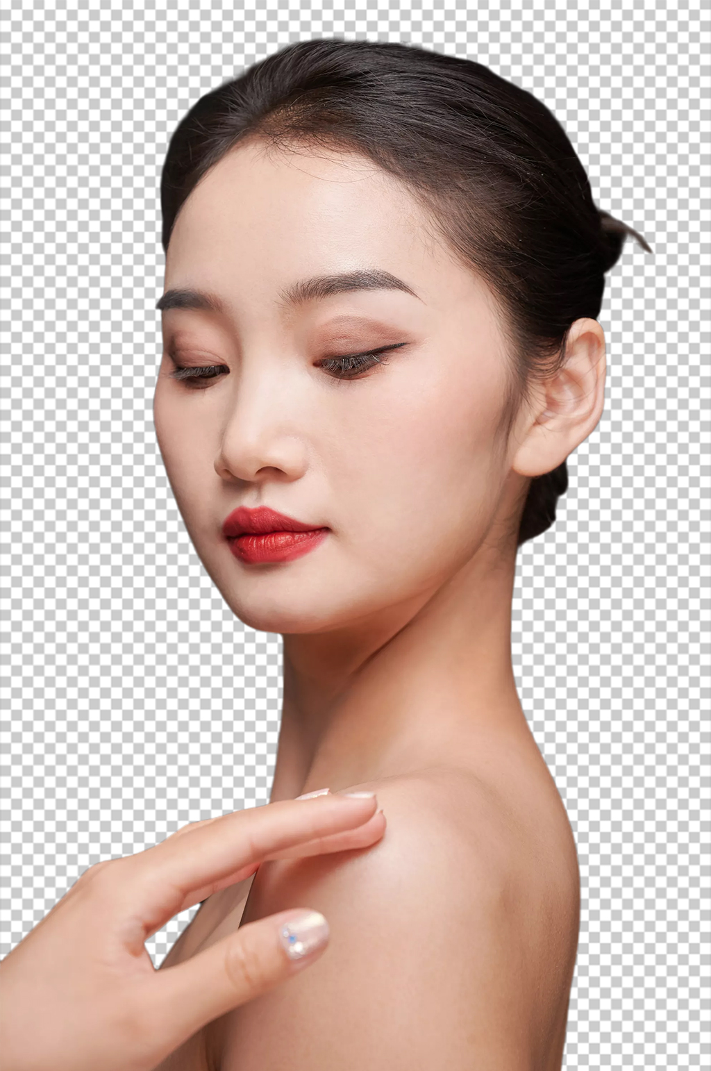 高级妆造美容美肤美妆美女人物PNG摄影图素材