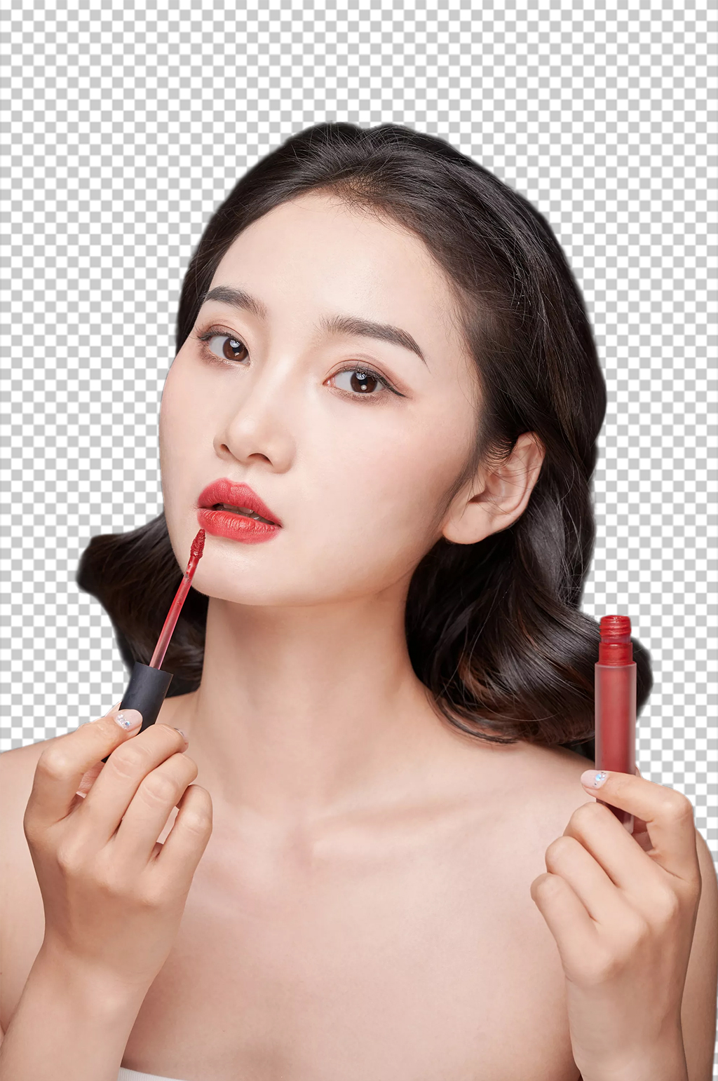 美容美肤美妆口红人物PNG免抠摄影图片素材