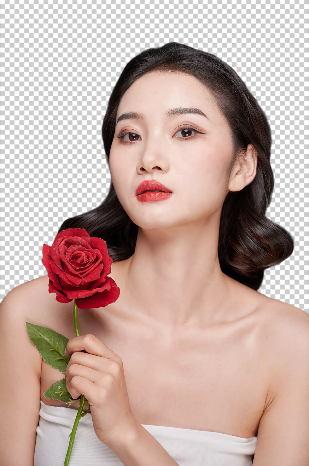 美容美肤美妆玫瑰彩妆人物PNG摄影图片素材