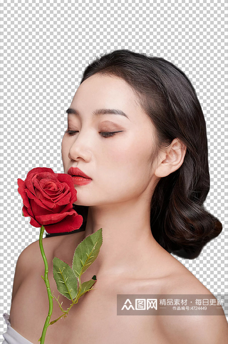 玫瑰高级美容美肤美妆人物PNG摄影图片素材