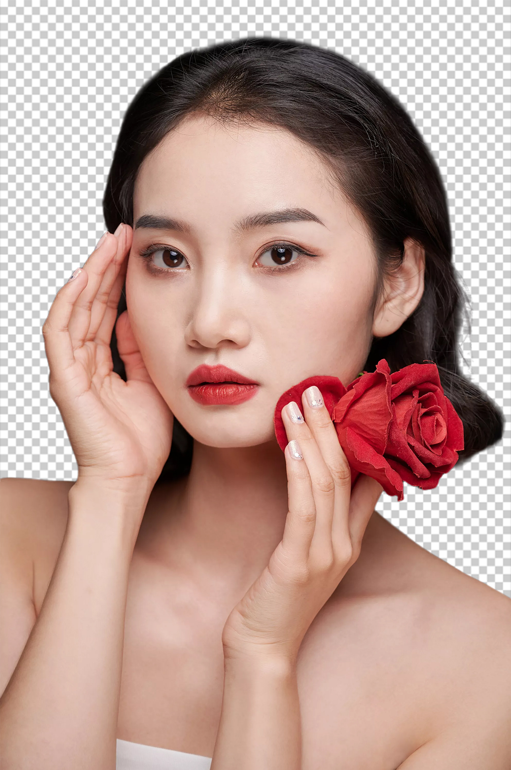 玫瑰妆造美容美肤美妆人物PNG摄影图片素材