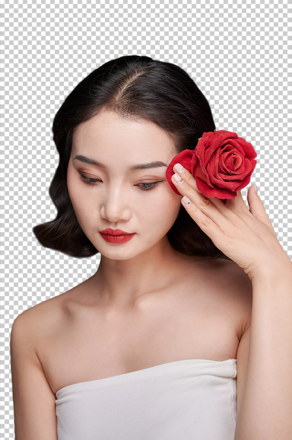 美容美肤美妆玫瑰彩妆人物PNG摄影图片素材