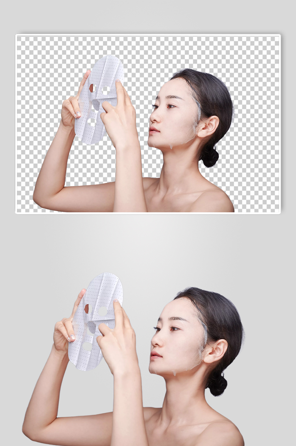 面膜护肤美容美肤美妆女生人物PNG摄影图素材