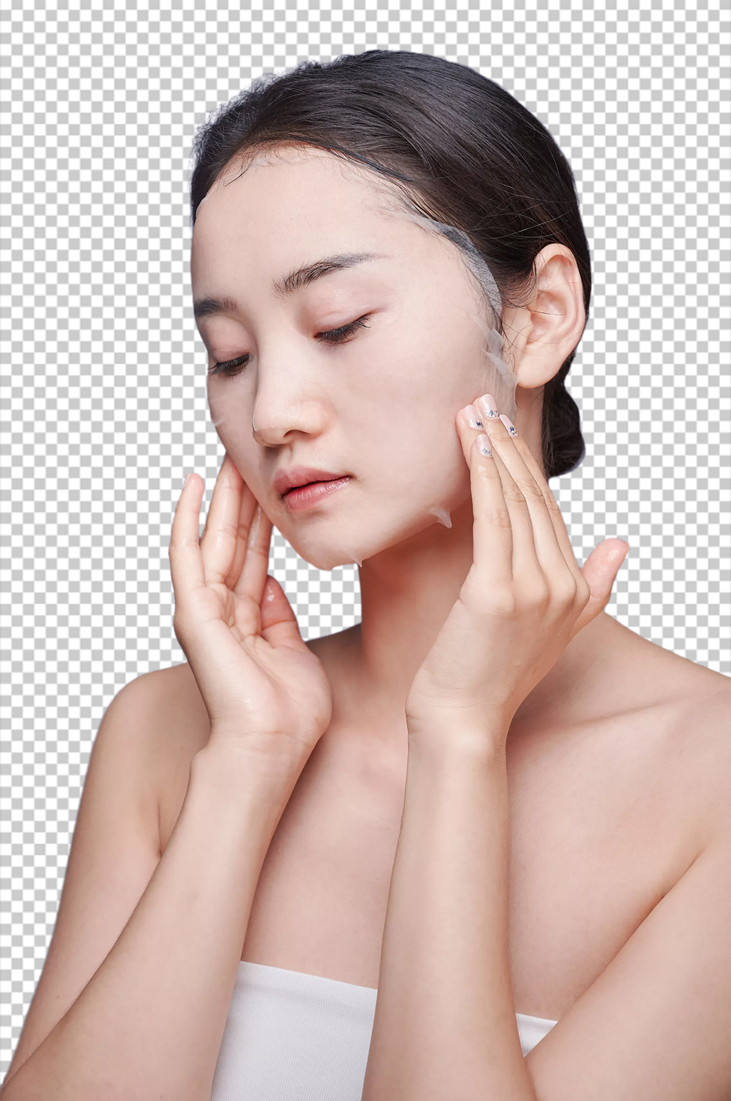 护理面膜美容美肤美妆人物PNG摄影图片素材