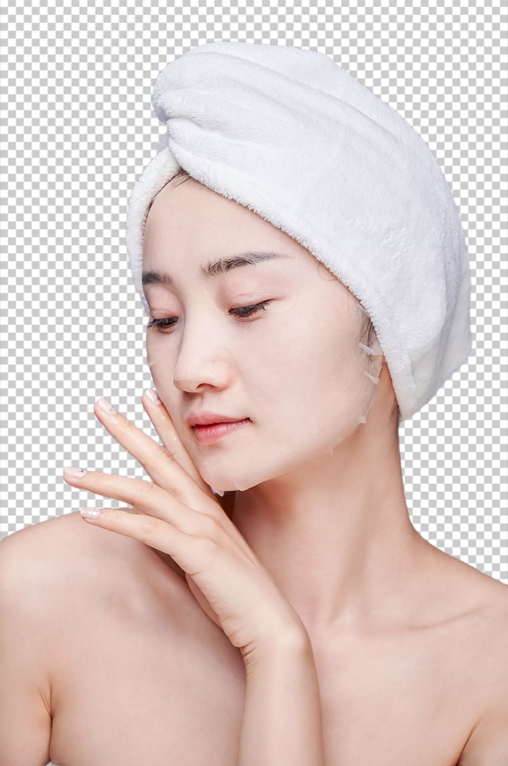 美容美肤美妆面膜女性人物PNG摄影图片素材