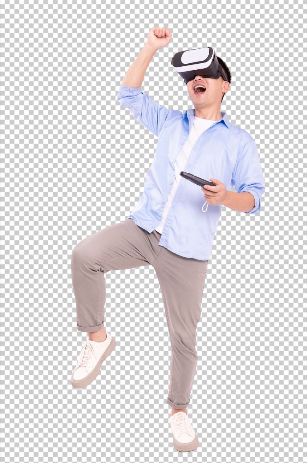 VR游戏虚拟眼镜男生人物PNG摄影图片素材