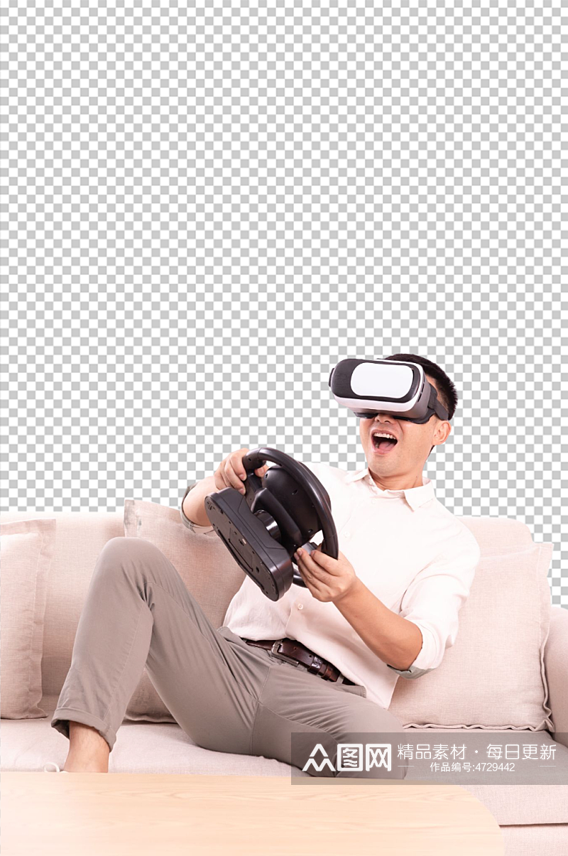 游戏手柄VR眼镜男生人物PNG摄影图片素材