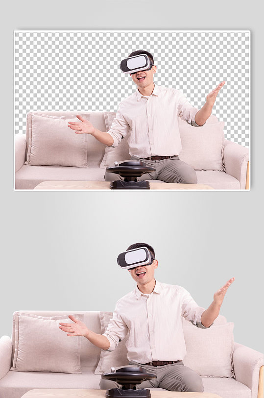 办公游戏VR眼镜男生人物PNG摄影图片