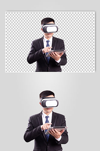VR游戏眼镜商务男生人物PNG摄影图片