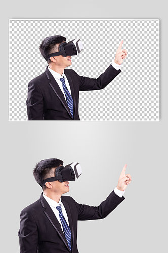 科技VR眼镜男生人物PNG免抠摄影图片