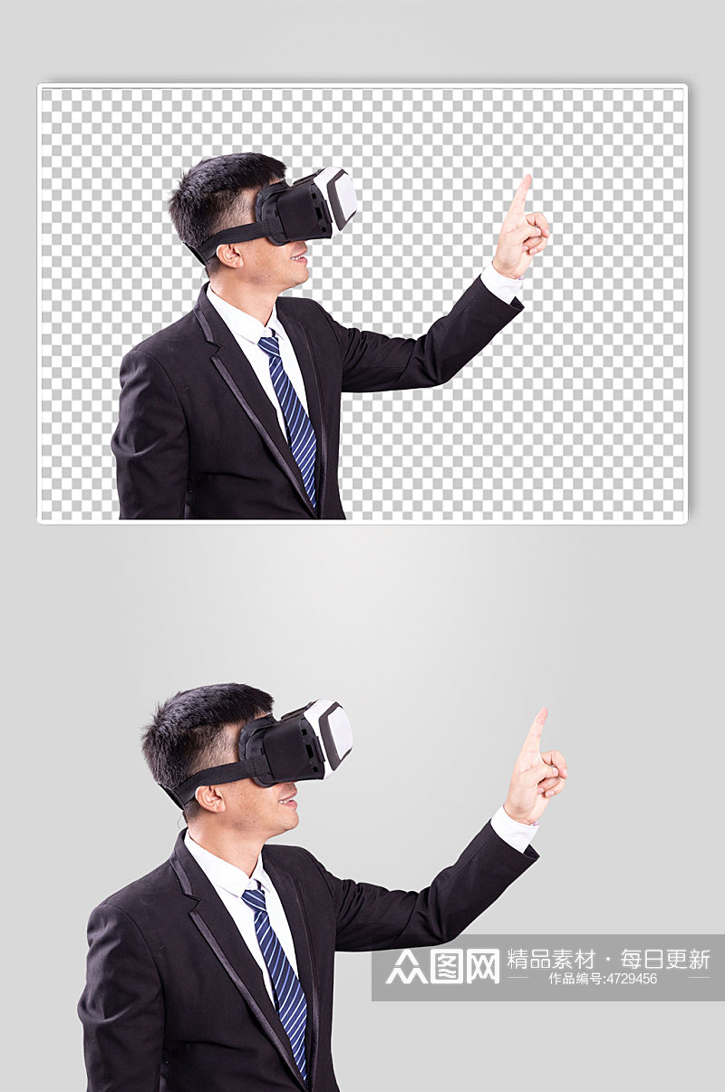 科技VR眼镜男生人物PNG免抠摄影图片素材