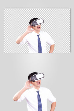 VR眼镜男生人物PNG免抠摄影图片