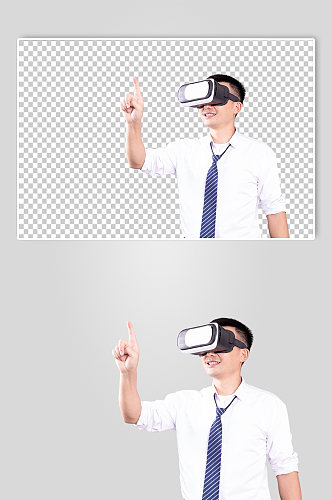 科技虚拟VR眼镜男生人物PNG摄影图片