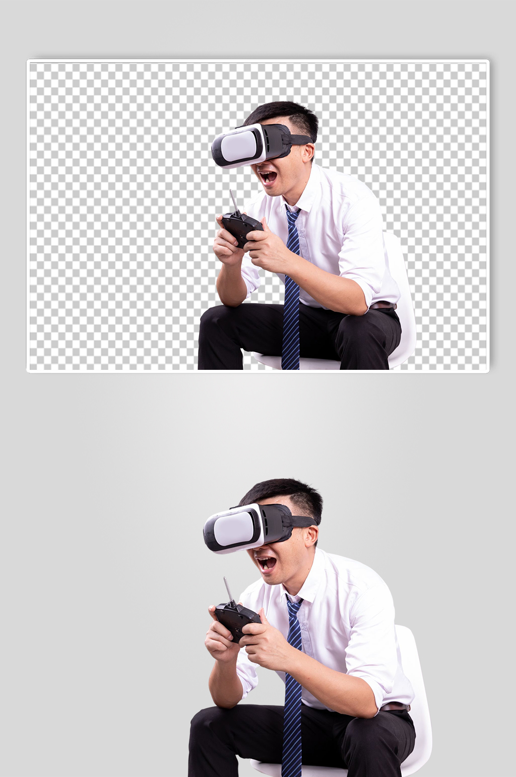 游戏VR眼镜男生办公人物PNG摄影图片素材