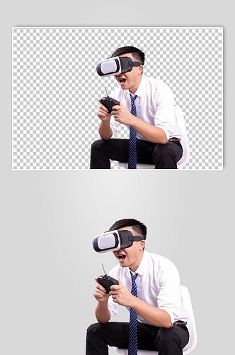游戏VR眼镜男生办公人物PNG摄影图片