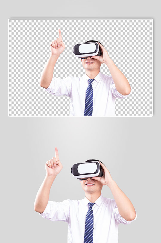 科技新时代VR眼镜男生人物PNG摄影图片