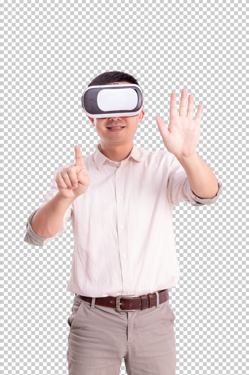 商务游戏VR眼镜男生人物PNG摄影图片素材