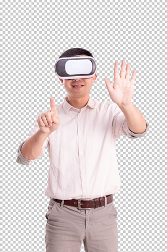 商务游戏VR眼镜男生人物PNG摄影图片