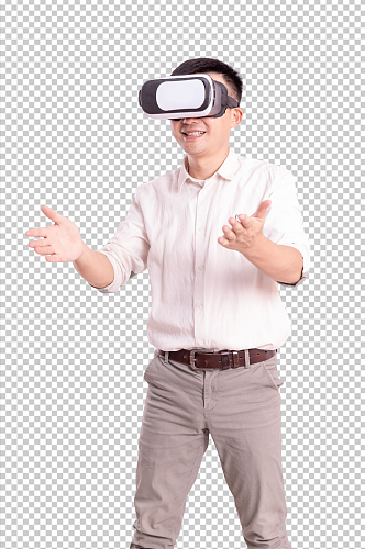 科技VR虚拟眼镜男生人物PNG摄影图片