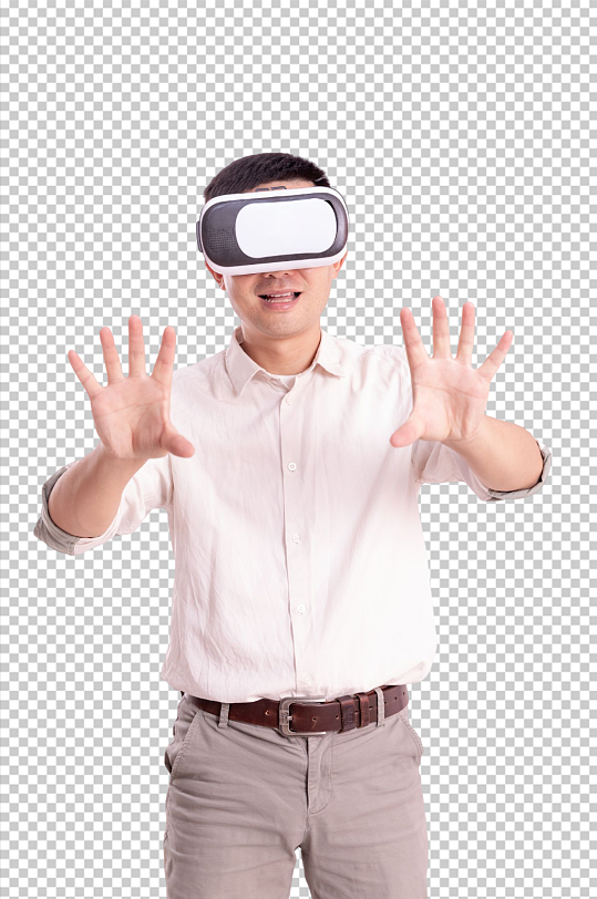 科技体验馆VR眼镜男性人物PNG摄影图片
