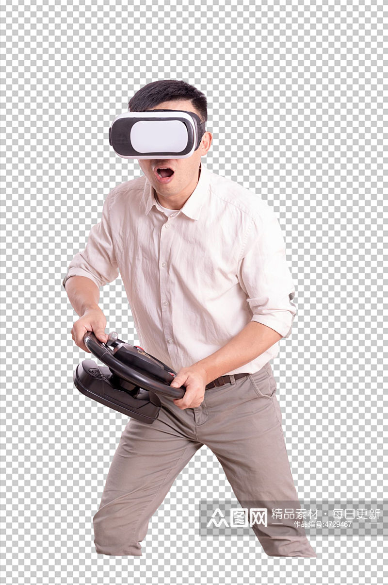 游戏VR眼镜宣传男生人物PNG摄影图片素材