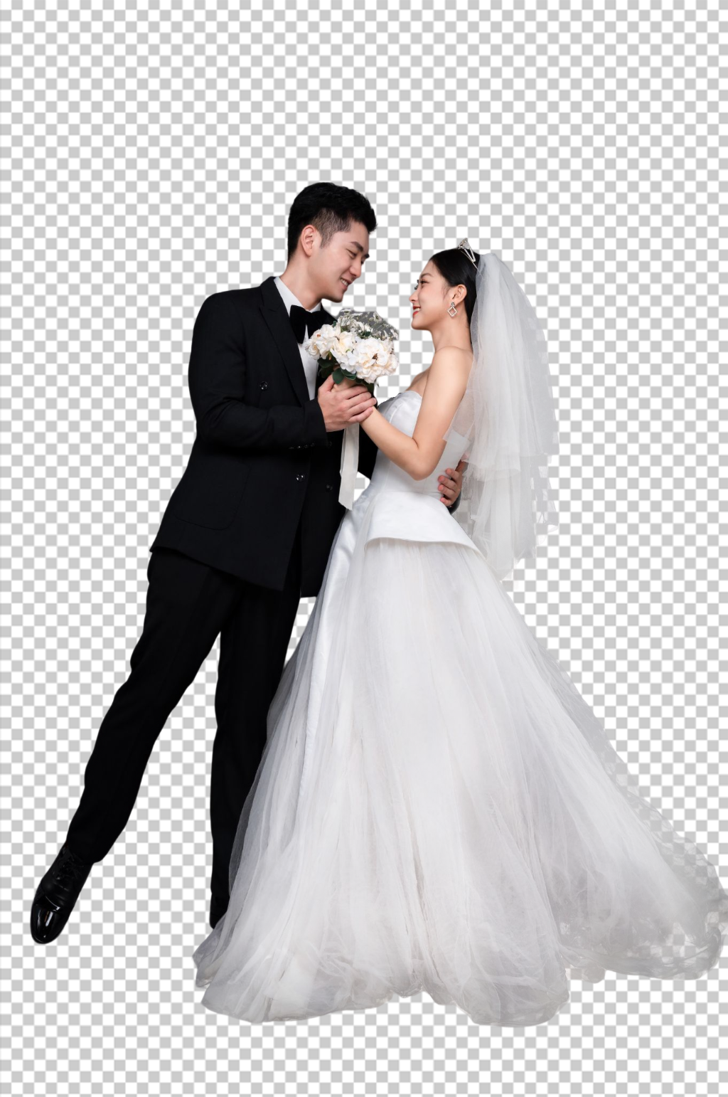 浪漫新郎婚紗照婚禮人物PNG攝影圖片素材