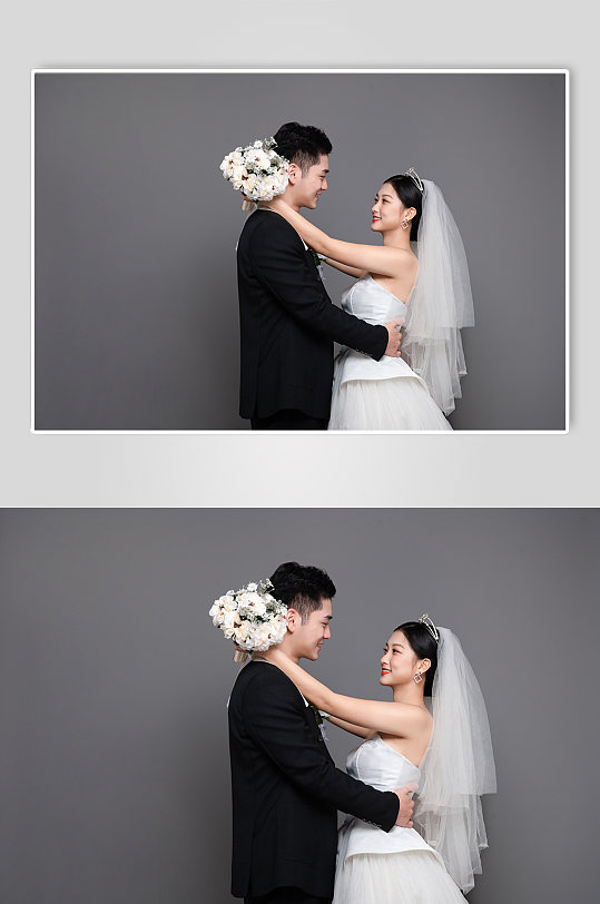 浪漫拥抱婚纱照婚礼男女人物精修摄影图