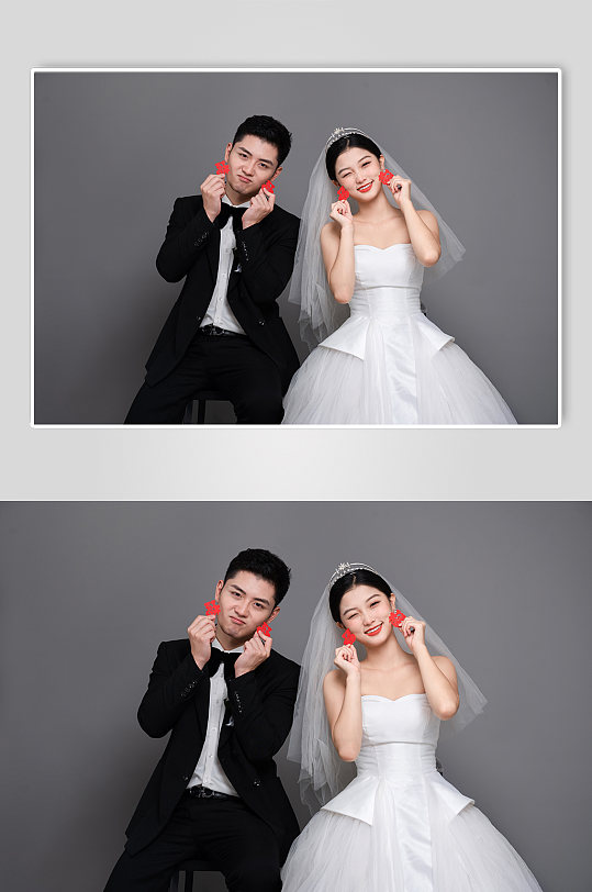 幸福浪漫婚纱照婚礼男女人物精修摄影图