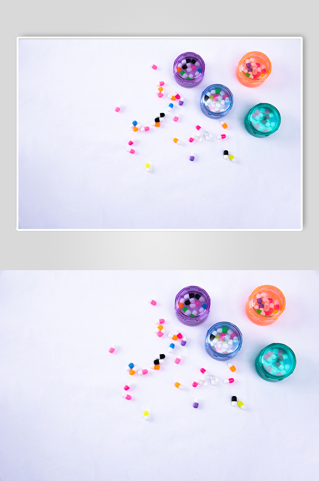 分装瓶药丸胶囊西医医疗物品摄影图片素材