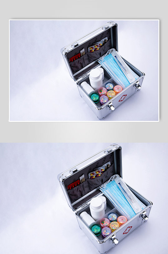 口罩药品医疗箱西医防护物品摄影图片-众图网