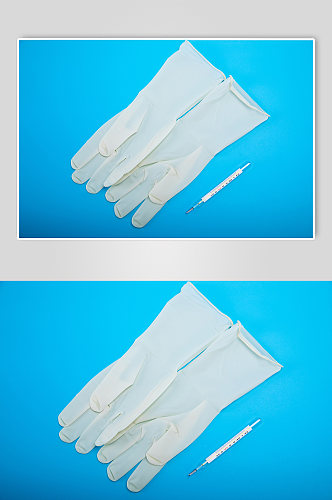一次性手套温度计西医防护物品摄影图片