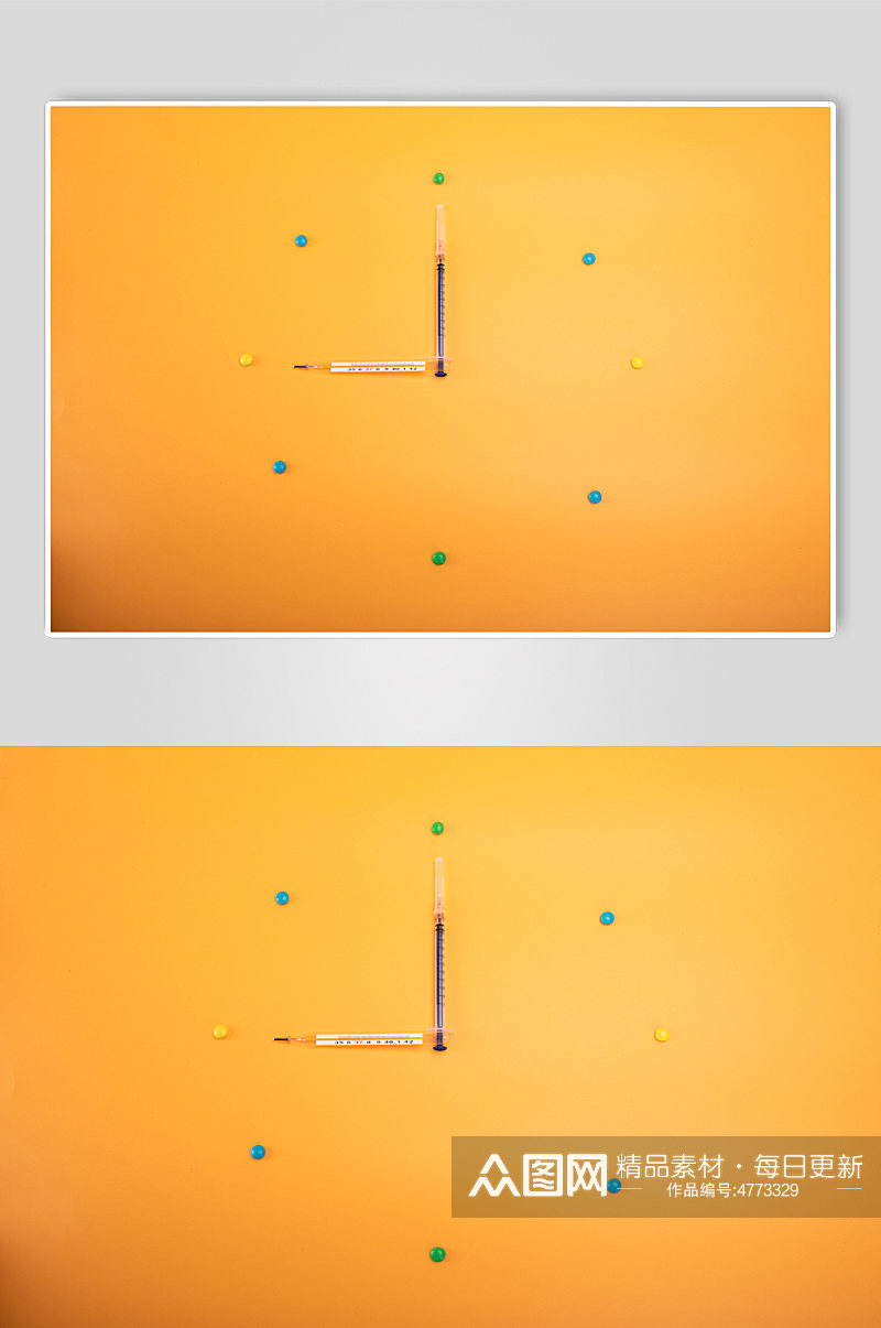 创意药物体温计针管西医医疗物品摄影图片素材