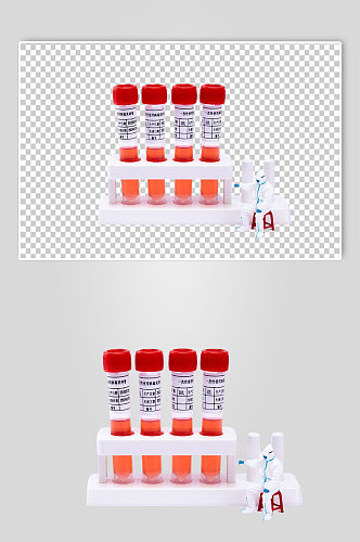 核酸试管医护人员西医防护摄影图PNG元素