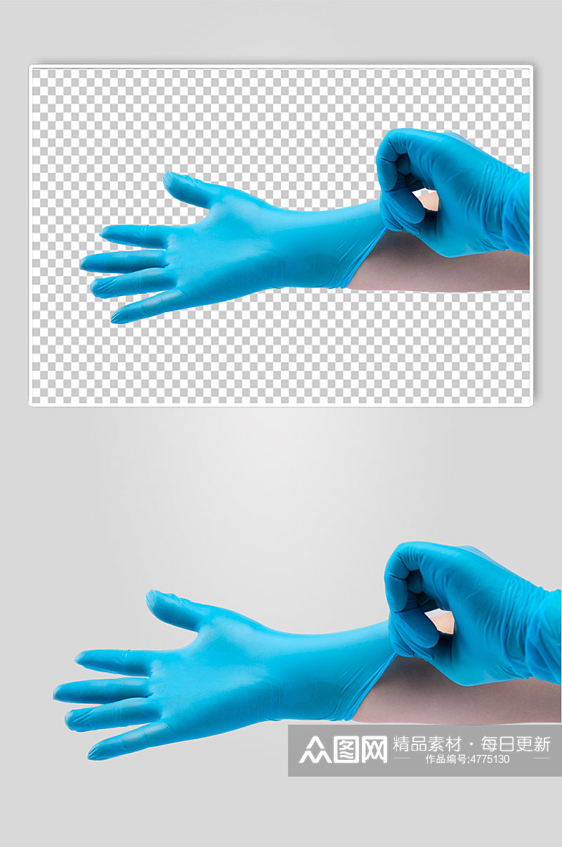 戴好手套西医防护摄影图PNG免抠元素素材