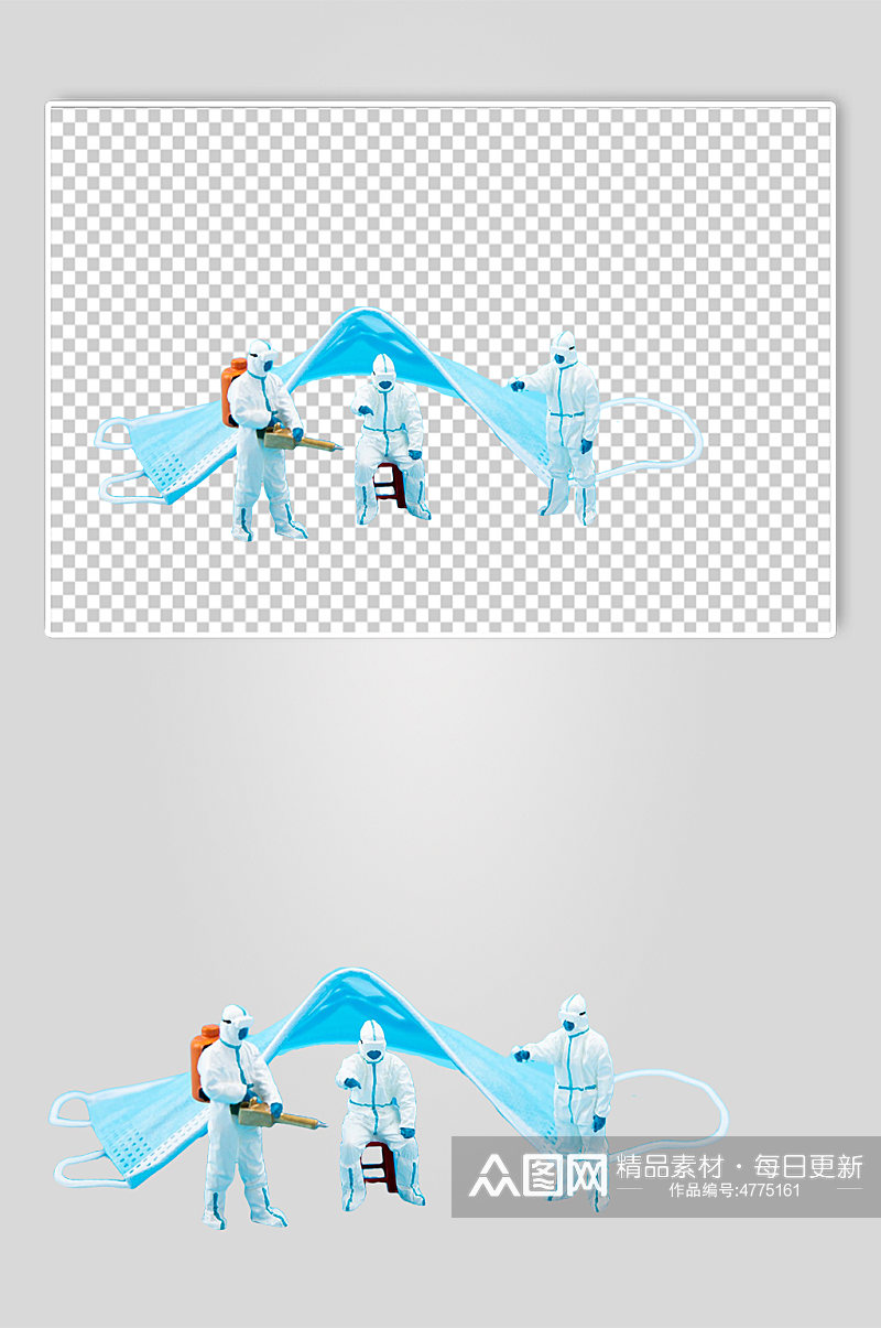 微距医护人员口罩西医防护摄影图PNG元素素材