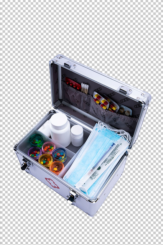 针管棉签医疗箱西医医疗摄影图PNG元素