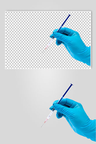 打针蓝色手套西医医疗摄影图PNG免抠元素