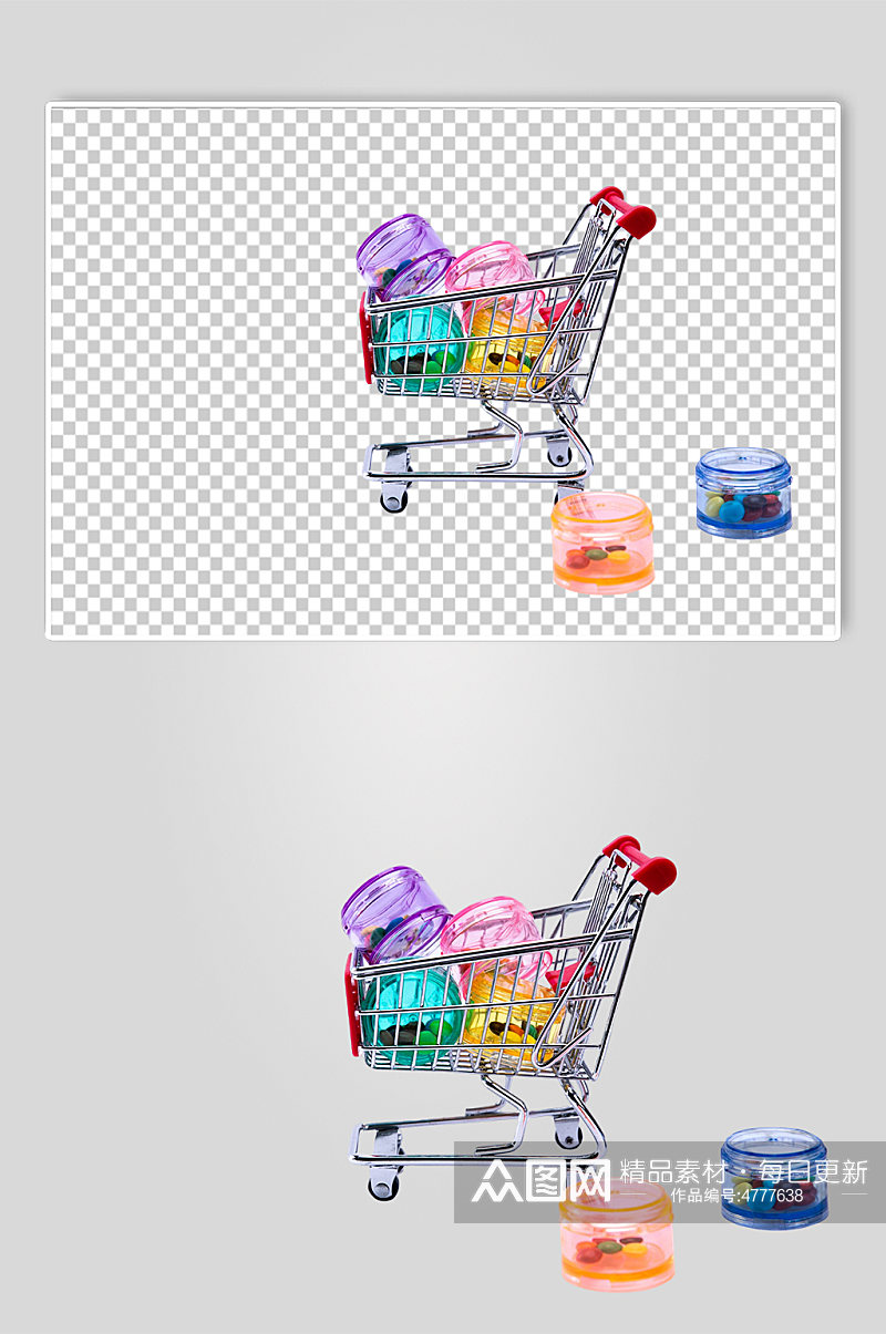 分装瓶手推车西医医疗摄影图PNG免抠元素素材