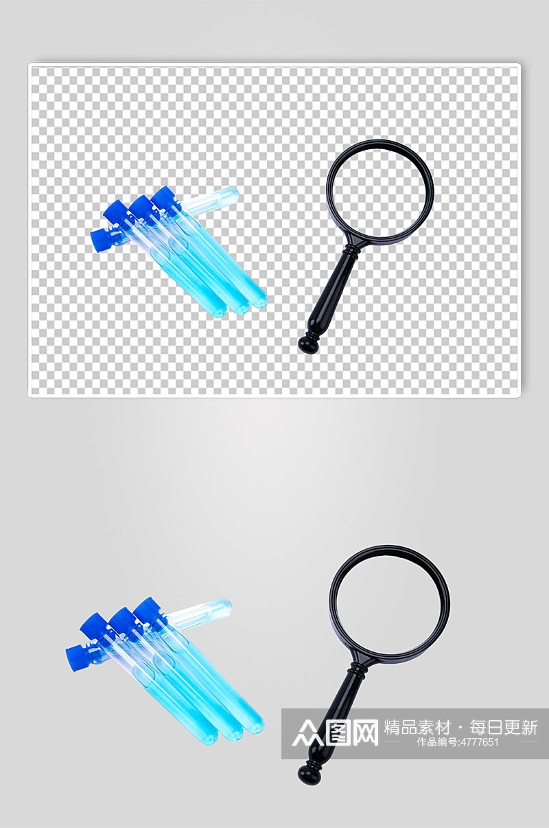 试管放大镜西医医疗摄影图PNG免抠元素素材