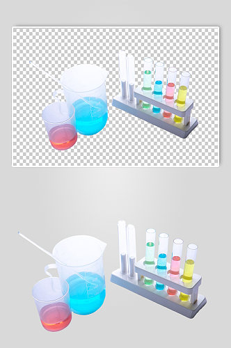 烧杯刻度杯西医医疗摄影图PNG免抠元素