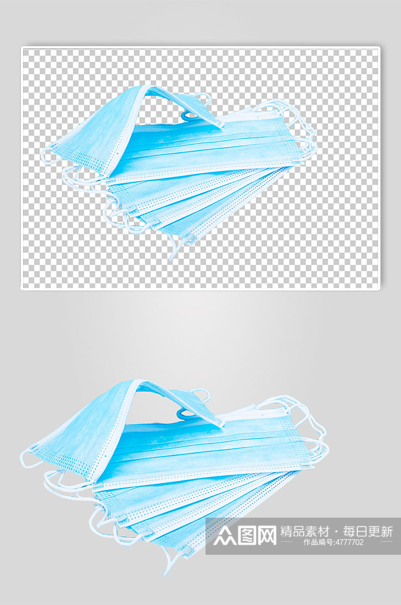 蓝色口罩西医防护摄影图PNG免抠元素素材