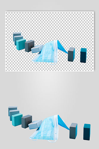 积木口罩防疫西医医疗摄影图PNG免抠元素